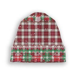 ScotsTee Shop Scottish McPhee Dress Modern Tartan Plaid Christmas Deer Snowman Snowflake Bell Knit Beanie