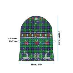 ScotsTee Shop Scottish Monteith Tartan Plaid Christmas Deer Snowman Snowflake Bell Knit Beanie