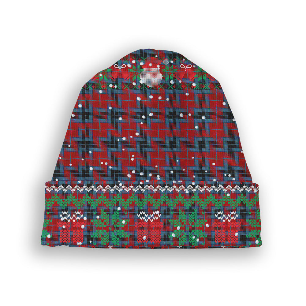 ScotsTee Shop Scottish McTavish Tartan Plaid Christmas Deer Snowman Snowflake Bell Knit Beanie