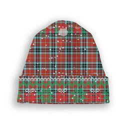 ScotsTee Shop Scottish McTavish Ancient Tartan Plaid Christmas Deer Snowman Snowflake Bell Knit Beanie