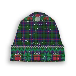 ScotsTee Shop Scottish Morrison Modern Tartan Plaid Christmas Deer Snowman Snowflake Bell Knit Beanie