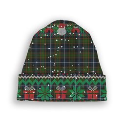 ScotsTee Shop Scottish McRae Hunting Tartan Plaid Christmas Deer Snowman Snowflake Bell Knit Beanie