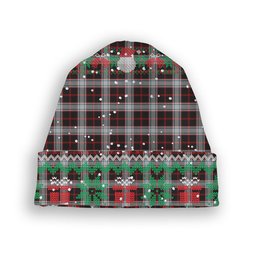 ScotsTee Shop Scottish Merrilees Tartan Plaid Christmas Deer Snowman Snowflake Bell Knit Beanie