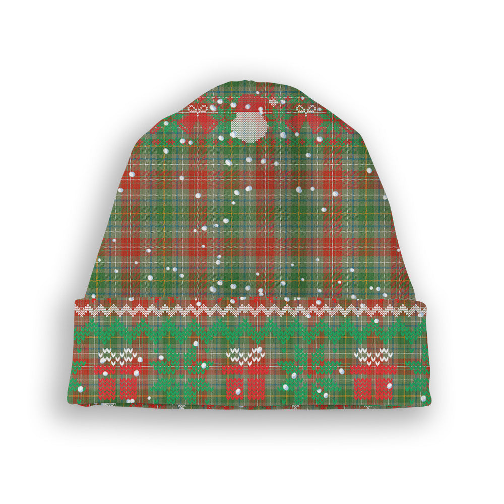 ScotsTee Shop Scottish Muirhead Ancient Tartan Plaid Christmas Deer Snowman Snowflake Bell Knit Beanie