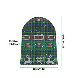 ScotsTee Shop Scottish Meldrum Tartan Plaid Christmas Deer Snowman Snowflake Bell Knit Beanie