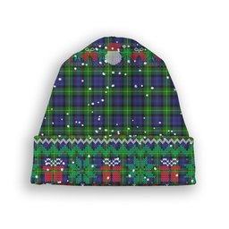 ScotsTee Shop Scottish Meldrum Tartan Plaid Christmas Deer Snowman Snowflake Bell Knit Beanie