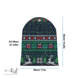 ScotsTee Shop Scottish Montgomery Tartan Plaid Christmas Deer Snowman Snowflake Bell Knit Beanie