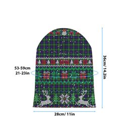 ScotsTee Shop Scottish McThomas Modern Tartan Plaid Christmas Deer Snowman Snowflake Bell Knit Beanie