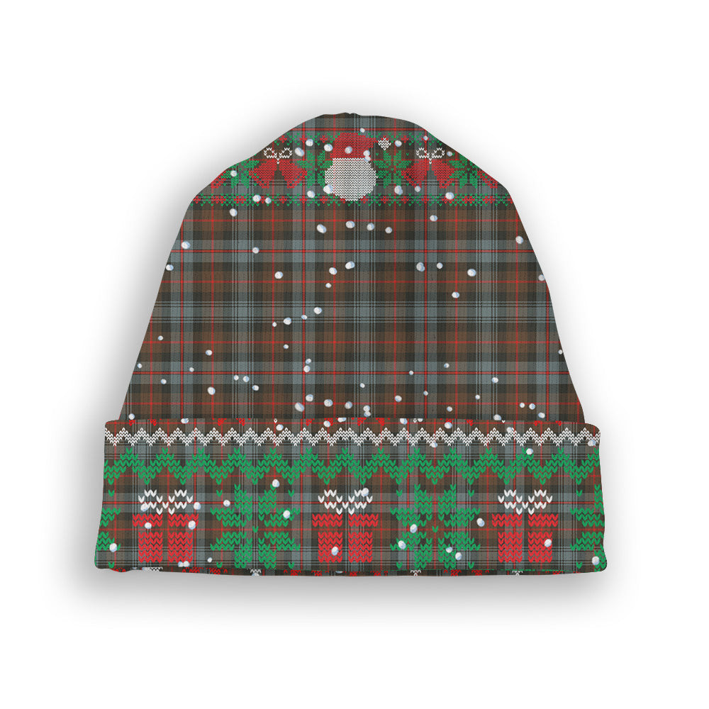 ScotsTee Shop Scottish Murray of Atholl Weathered Tartan Plaid Christmas Deer Snowman Snowflake Bell Knit Beanie