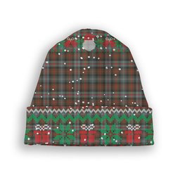 ScotsTee Shop Scottish Murray of Atholl Weathered Tartan Plaid Christmas Deer Snowman Snowflake Bell Knit Beanie
