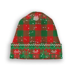 ScotsTee Shop Scottish Moncrieffe SC Tartan Plaid Christmas Deer Snowman Snowflake Bell Knit Beanie