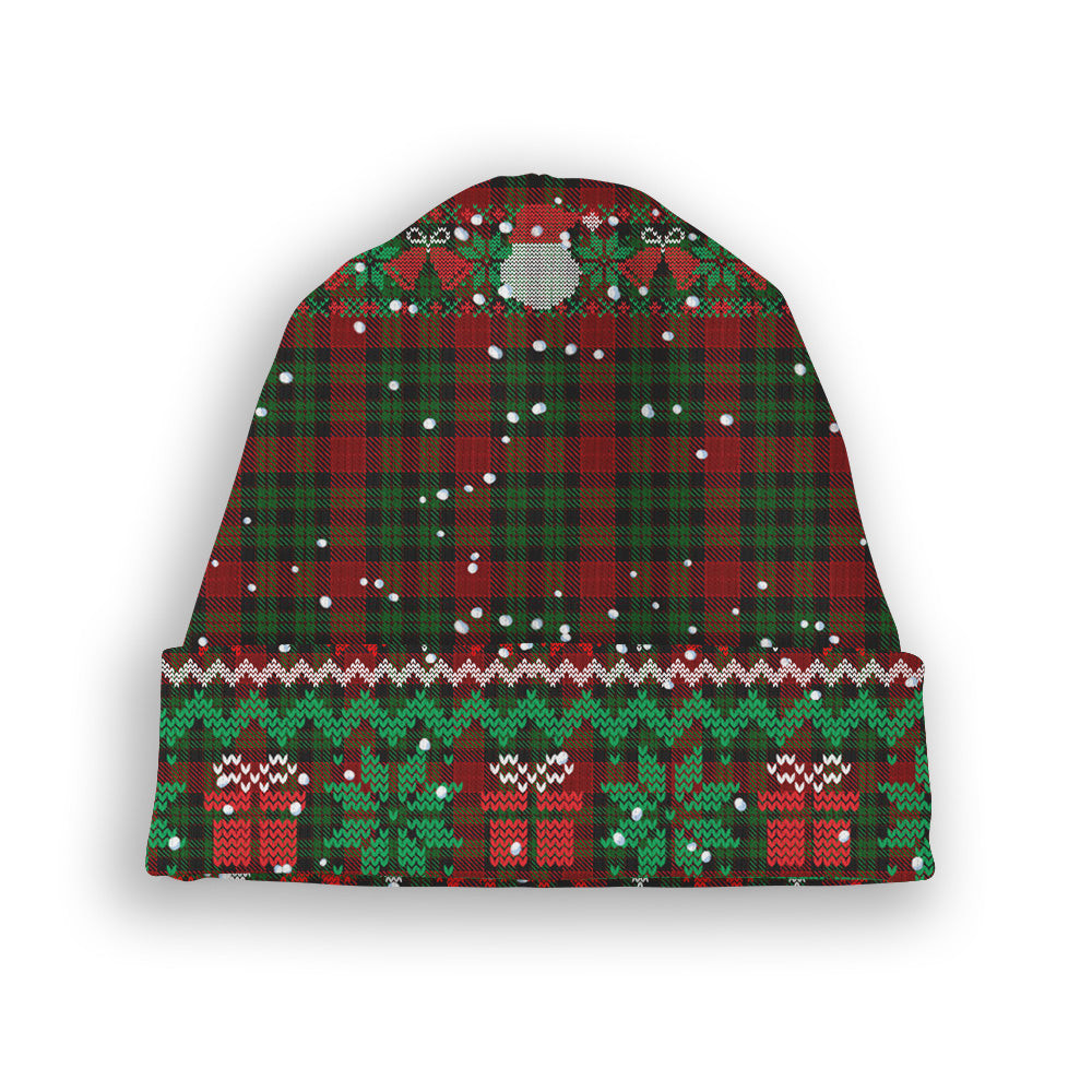 ScotsTee Shop Scottish Murdoch Dalgliesh Tartan Plaid Christmas Deer Snowman Snowflake Bell Knit Beanie