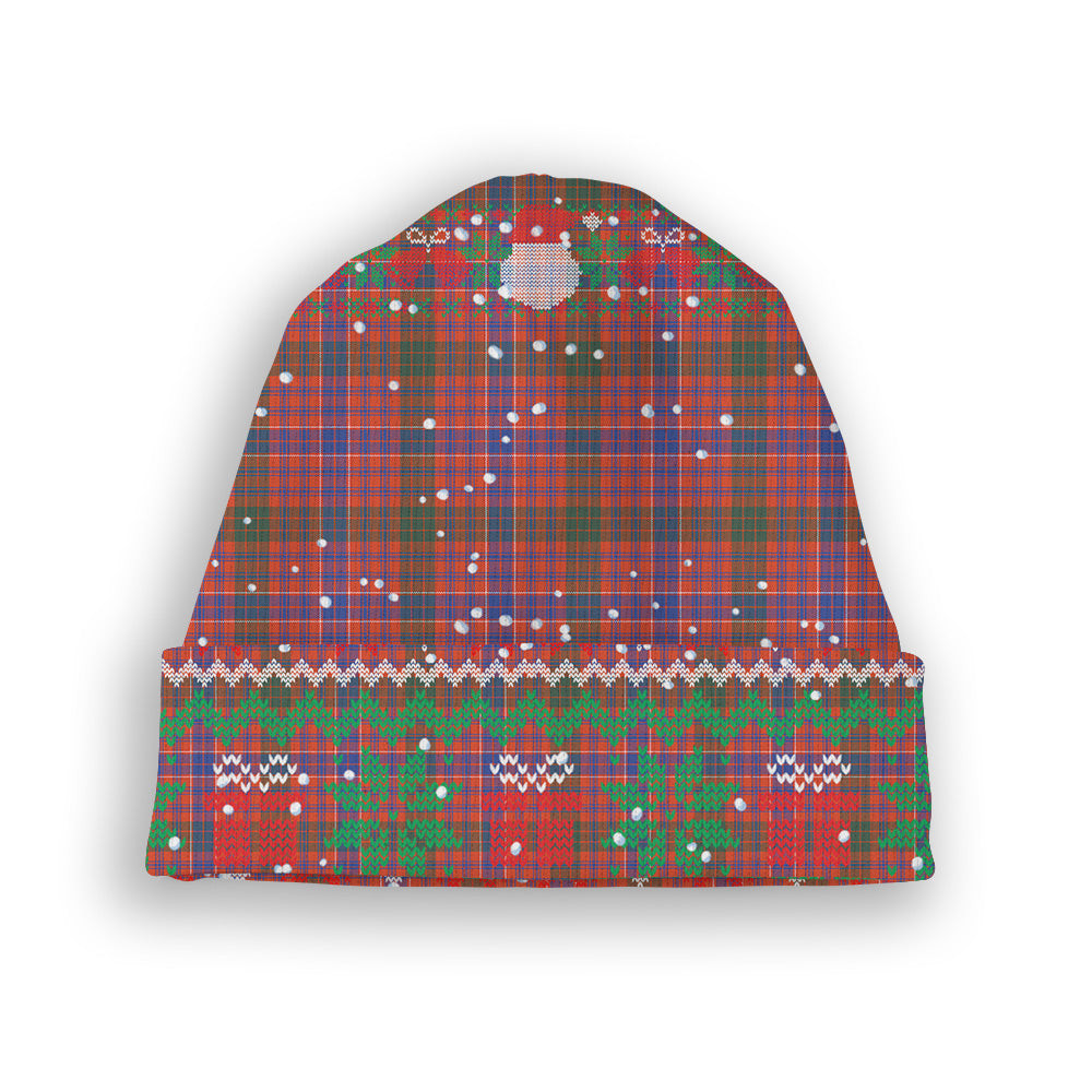 ScotsTee Shop Scottish McRae Ancient Tartan Plaid Christmas Deer Snowman Snowflake Bell Knit Beanie