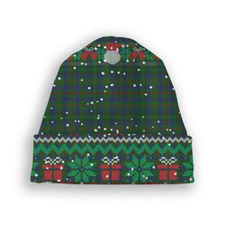ScotsTee Shop Scottish Moncrieff of Atholl Tartan Plaid Christmas Deer Snowman Snowflake Bell Knit Beanie