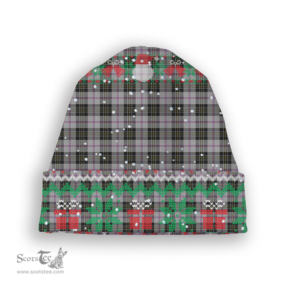 ScotsTee Shop Scottish McPherson Dress Ancient Tartan Plaid Christmas Deer Snowman Snowflake Bell Knit Beanie