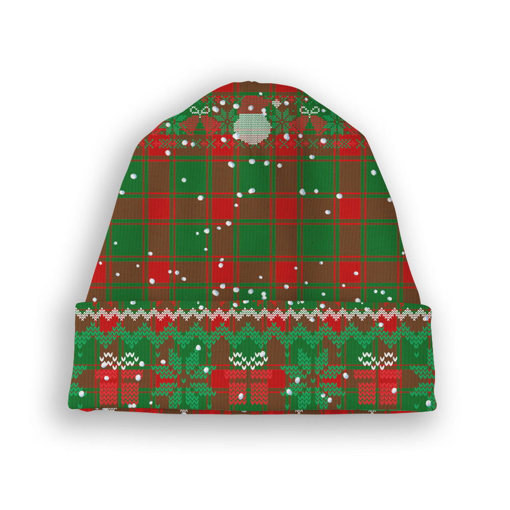 ScotsTee Shop Scottish Middleton Modern Tartan Plaid Christmas Deer Snowman Snowflake Bell Knit Beanie