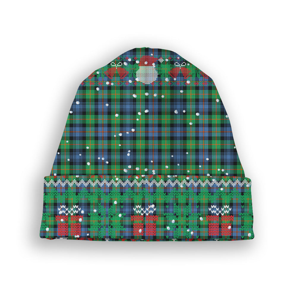ScotsTee Shop Scottish Murray of Atholl Ancient Tartan Plaid Christmas Deer Snowman Snowflake Bell Knit Beanie