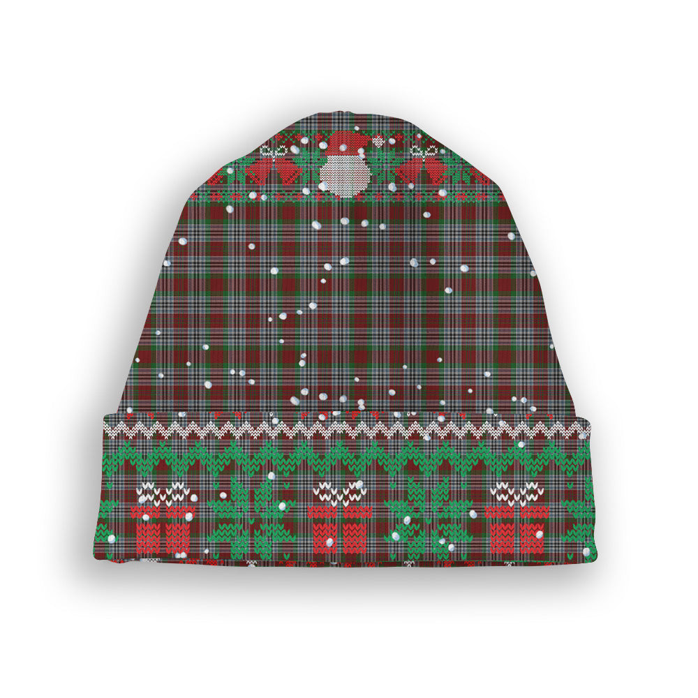 ScotsTee Shop Scottish Metcalf Tartan Plaid Christmas Deer Snowman Snowflake Bell Knit Beanie