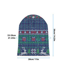 ScotsTee Shop Scottish Mercer Tartan Plaid Christmas Deer Snowman Snowflake Bell Knit Beanie