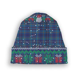 ScotsTee Shop Scottish Mercer Tartan Plaid Christmas Deer Snowman Snowflake Bell Knit Beanie