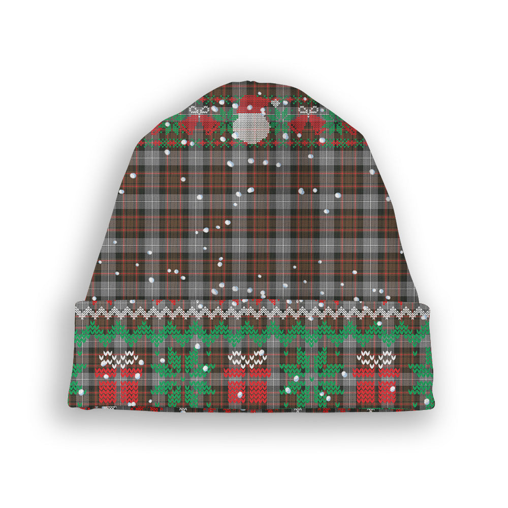 ScotsTee Shop Scottish McRae Hunting Weathered Tartan Plaid Christmas Deer Snowman Snowflake Bell Knit Beanie