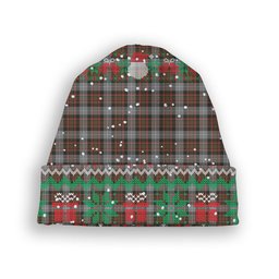 ScotsTee Shop Scottish McRae Hunting Weathered Tartan Plaid Christmas Deer Snowman Snowflake Bell Knit Beanie