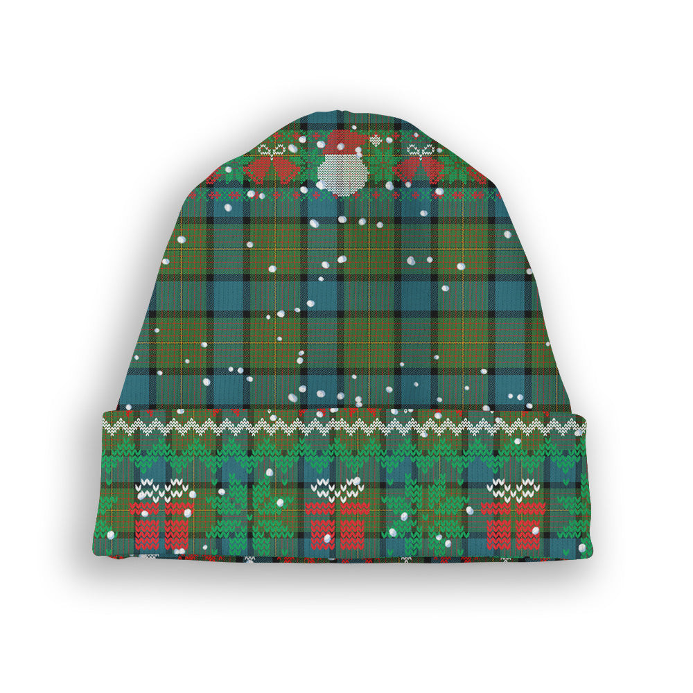 ScotsTee Shop Scottish Moore Ancient Tartan Plaid Christmas Deer Snowman Snowflake Bell Knit Beanie
