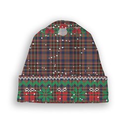 ScotsTee Shop Scottish Ogilvy or Drummond of Strathallen Tartan Plaid Christmas Deer Snowman Snowflake Bell Knit Beanie