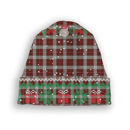 ScotsTee Shop Scottish McPhee Dress Tartan Plaid Christmas Deer Snowman Snowflake Bell Knit Beanie