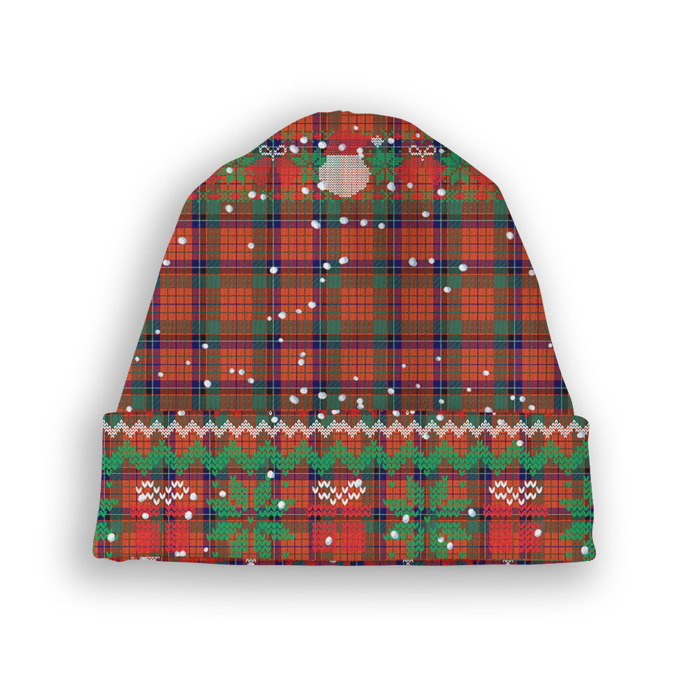 ScotsTee Shop Scottish Nicolson Ancient Tartan Plaid Christmas Deer Snowman Snowflake Bell Knit Beanie