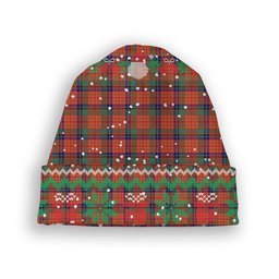 ScotsTee Shop Scottish Nicolson Ancient Tartan Plaid Christmas Deer Snowman Snowflake Bell Knit Beanie