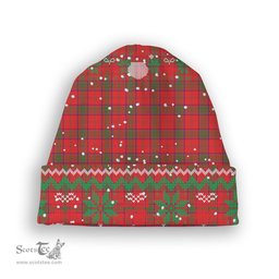 ScotsTee Shop Scottish Ross Modern Tartan Plaid Christmas Deer Snowman Snowflake Bell Knit Beanie