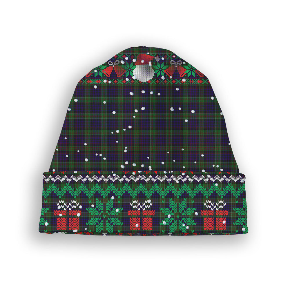 ScotsTee Shop Scottish Newman Tartan Plaid Christmas Deer Snowman Snowflake Bell Knit Beanie