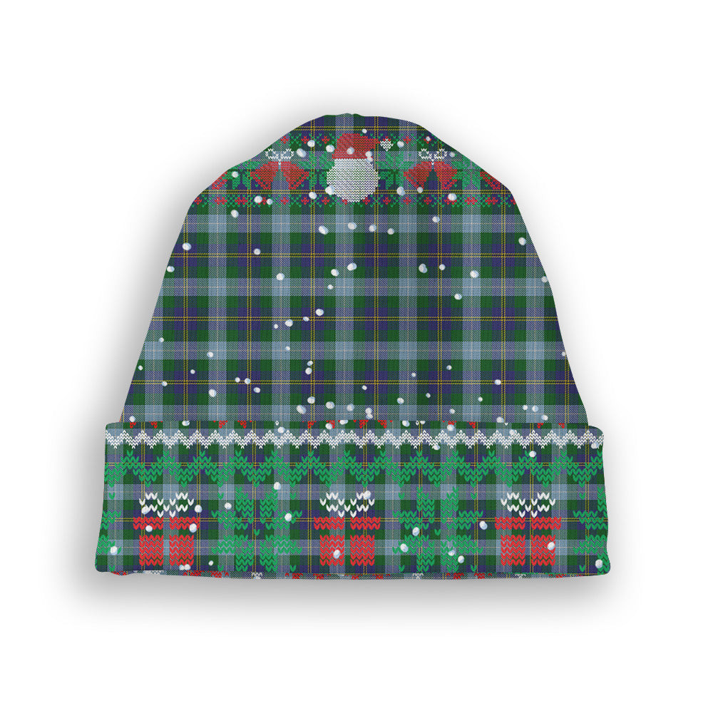 ScotsTee Shop Scottish Porteous Tartan Plaid Christmas Deer Snowman Snowflake Bell Knit Beanie