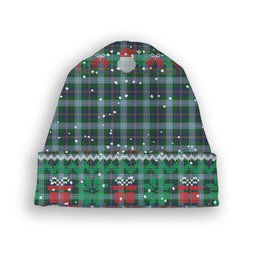ScotsTee Shop Scottish Porteous Tartan Plaid Christmas Deer Snowman Snowflake Bell Knit Beanie