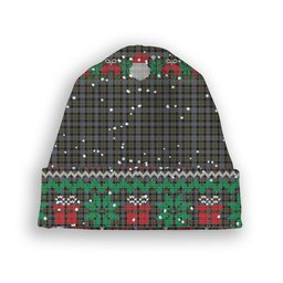 ScotsTee Shop Scottish Robertson Hunting #2 Ancient Tartan Plaid Christmas Deer Snowman Snowflake Bell Knit Beanie