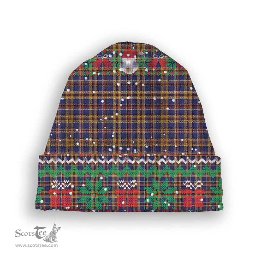 ScotsTee Shop Scottish Murtaugh Tartan Plaid Christmas Deer Snowman Snowflake Bell Knit Beanie