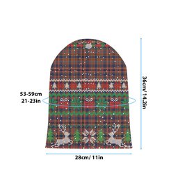 ScotsTee Shop Scottish Ogilvie 6 Tartan Plaid Christmas Deer Snowman Snowflake Bell Knit Beanie