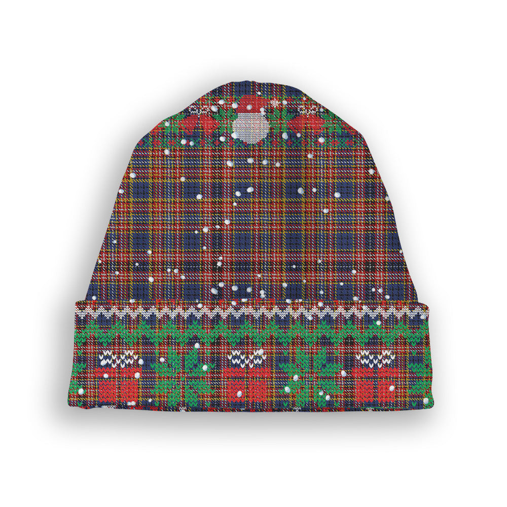 ScotsTee Shop Scottish Ogilvie 6 Tartan Plaid Christmas Deer Snowman Snowflake Bell Knit Beanie