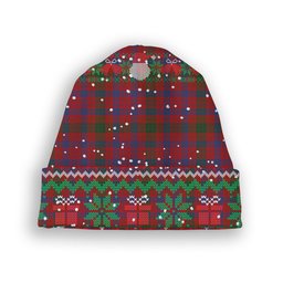 ScotsTee Shop Scottish Ross 5 Tartan Plaid Christmas Deer Snowman Snowflake Bell Knit Beanie