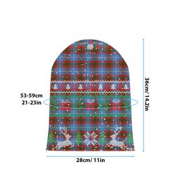 ScotsTee Shop Scottish Pennycook Tartan Plaid Christmas Deer Snowman Snowflake Bell Knit Beanie