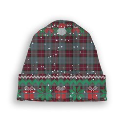 ScotsTee Shop Scottish Rob Roy (Film) Tartan Plaid Christmas Deer Snowman Snowflake Bell Knit Beanie