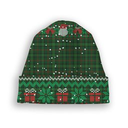 ScotsTee Shop Scottish Ross Hunting 2 Tartan Plaid Christmas Deer Snowman Snowflake Bell Knit Beanie