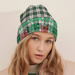 ScotsTee Shop Scottish Ross Arisaid Ancient Tartan Plaid Christmas Deer Snowman Snowflake Bell Knit Beanie