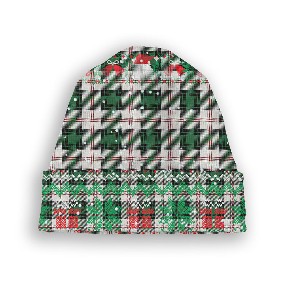 ScotsTee Shop Scottish Ross Arisaid Ancient Tartan Plaid Christmas Deer Snowman Snowflake Bell Knit Beanie
