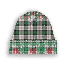 ScotsTee Shop Scottish Ross Arisaid Ancient Tartan Plaid Christmas Deer Snowman Snowflake Bell Knit Beanie