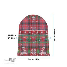 ScotsTee Shop Scottish Pitblado Tartan Plaid Christmas Deer Snowman Snowflake Bell Knit Beanie