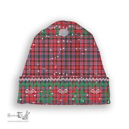ScotsTee Shop Scottish Pitblado Tartan Plaid Christmas Deer Snowman Snowflake Bell Knit Beanie