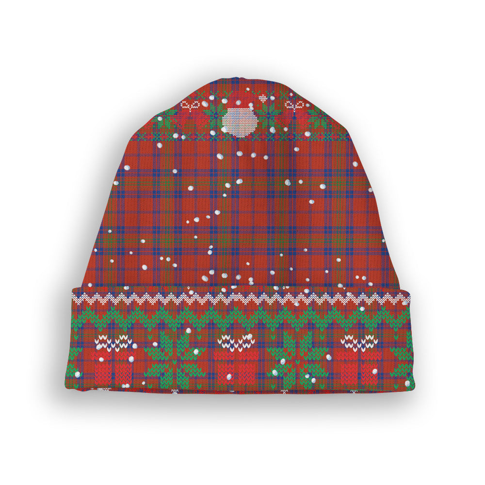 ScotsTee Shop Scottish Ross Old Ancient Tartan Plaid Christmas Deer Snowman Snowflake Bell Knit Beanie