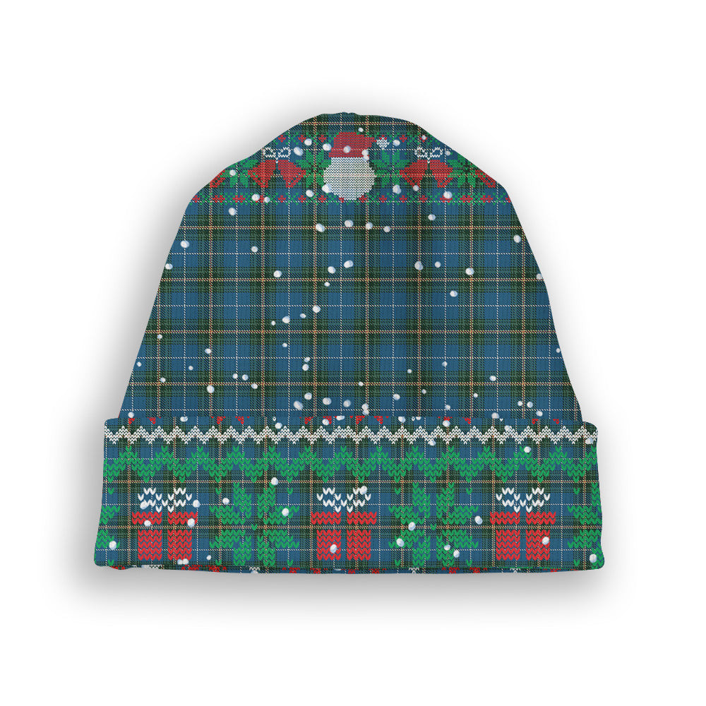 ScotsTee Shop Scottish Nova Scotia Province Tartan Plaid Christmas Deer Snowman Snowflake Bell Knit Beanie